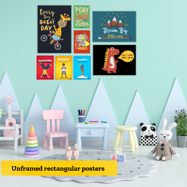 Motivational Colourful Wall Posters for Boys room with good wall coverage